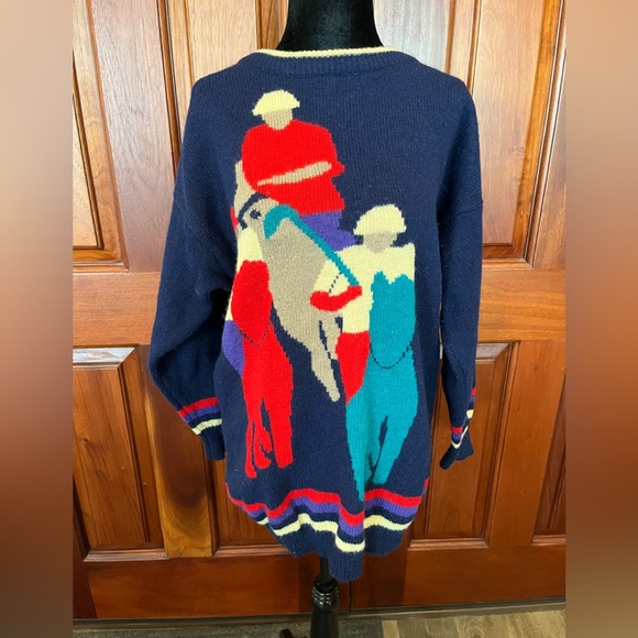 Cambridge Dry Goods Vintage Wool Horse Polo Jockey Sweater Equestrian Medium - Picture 1 of 10